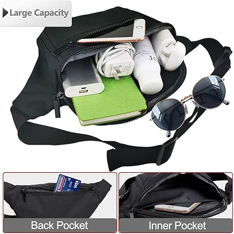 Multi-Purpose Large Capacity Waist Bag – Waterproof Travel Fanny Pack with Adjustable Strap, Crossbody & Chest Bag for Men and Women