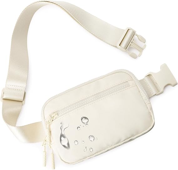 Minimalist White Waist Bag – Compact Crossbody Fanny Pack for Travel, Hiking, Running & Everyday Use