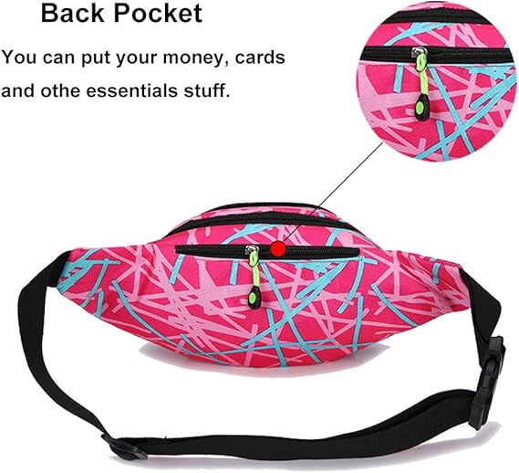 Stylish Printed Sports Waist Bag – Waterproof Multi-Pocket Crossbody Fanny Pack for Men & Women, Travel & Outdoor Use