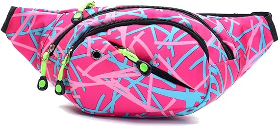 Stylish Printed Sports Waist Bag – Waterproof Multi-Pocket Crossbody Fanny Pack for Men & Women, Travel & Outdoor Use