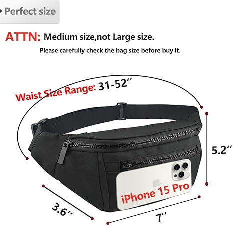 Multi-Purpose Large Capacity Waist Bag – Waterproof Travel Fanny Pack with Adjustable Strap, Crossbody & Chest Bag for Men and Women