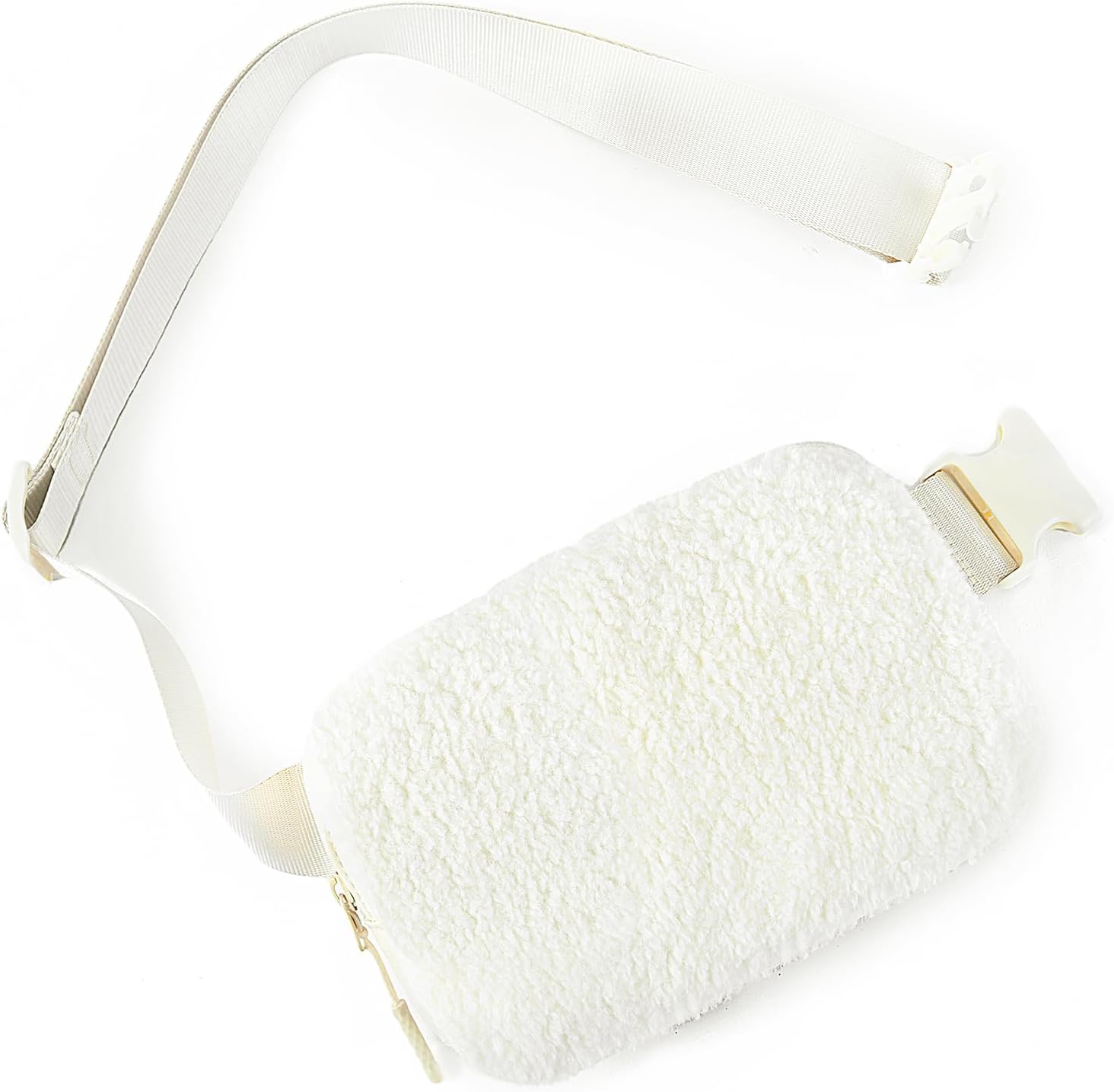 Fashionable Sherpa Fleece Waist Bag – Lightweight Crossbody Chest Pack with Adjustable Strap, Cozy Travel & Sports Belt Bag for Women