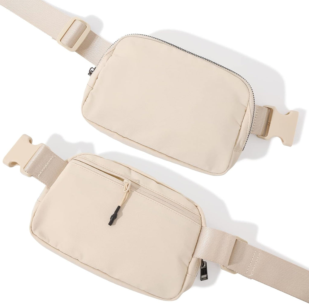 Minimalist Beige Waterproof Waist Bag – Lightweight Crossbody Chest Pack with Adjustable Strap for Travel, Sports & Everyday Use
