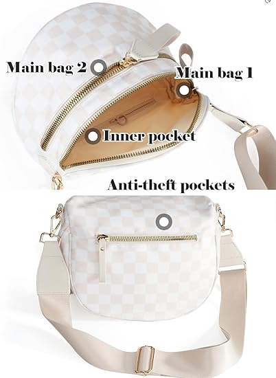 Checkered Fashion Waist Bag – Women’s Crossbody Chest Pack, Large Capacity Travel & Casual Belt Bag with Adjustable Strap