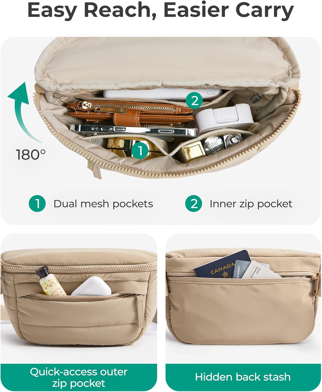 3L Large Capacity Waterproof Waist Bag – Unisex Lightweight Travel Crossbody Chest Pack, Multi-Functional Outdoor Sling Bag