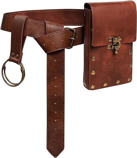 Vintage Brown Leather Waist Bag – Retro Belt Pouch with Adjustable Strap and Metal Buckle for Men & Women