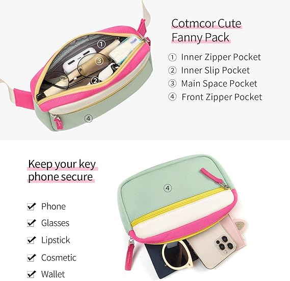 Color Block Large Capacity Waist Bag – Women’s Fashionable Crossbody Chest Pack, Multi-Functional Travel & Sports Belt Bag with Adjustable Strap