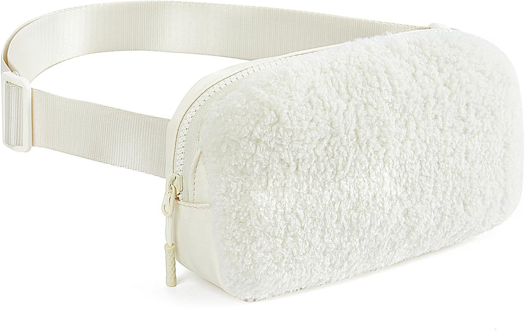 Fashionable Sherpa Fleece Waist Bag – Lightweight Crossbody Chest Pack with Adjustable Strap, Cozy Travel & Sports Belt Bag for Women