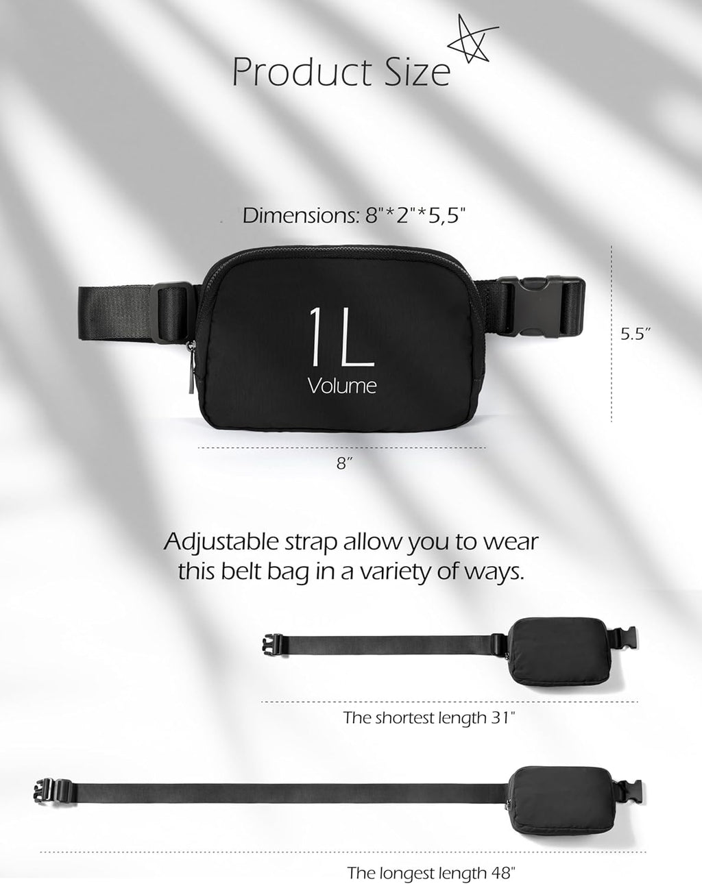 Lightweight Waterproof Waist Bag – Unisex Adjustable Crossbody Chest Pack, Compact 1L Travel & Sports Belt Bag