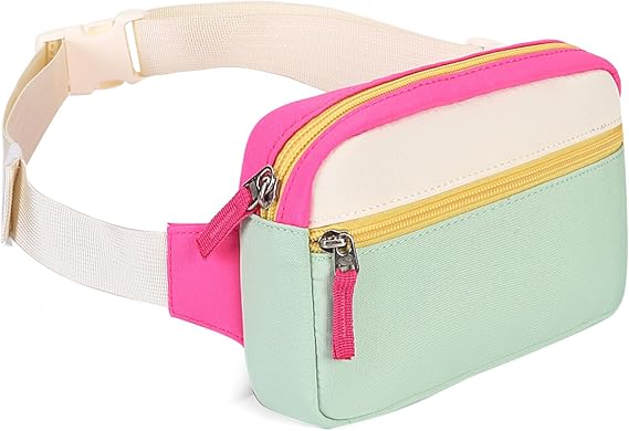 Color Block Large Capacity Waist Bag – Women’s Fashionable Crossbody Chest Pack, Multi-Functional Travel & Sports Belt Bag with Adjustable Strap