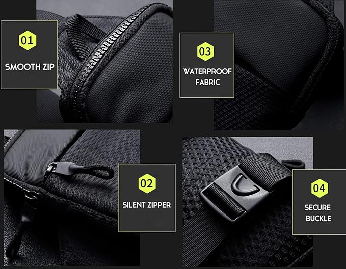 Multi-Functional Waterproof Crossbody Waist Bag – Unisex Lightweight Sling Chest Bag for Travel, Sports & Daily Carry